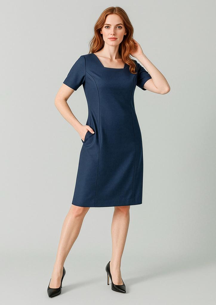 [9401042673176] RD409L - Womens Renew Short Sleeve Dress (4, Navy Dusk)