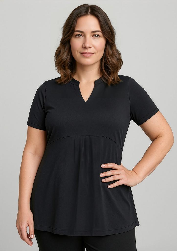 [9401042628275] RT262LS - Womens Mali Stretch Tunic T-Top (6, Black)