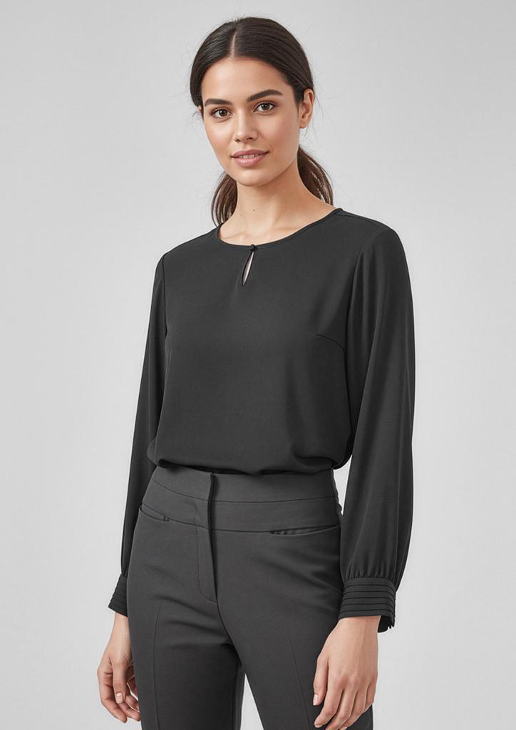 [9401042699527] RU569LL - Womens Evelyn Long Sleeve Blouse (6, Black)