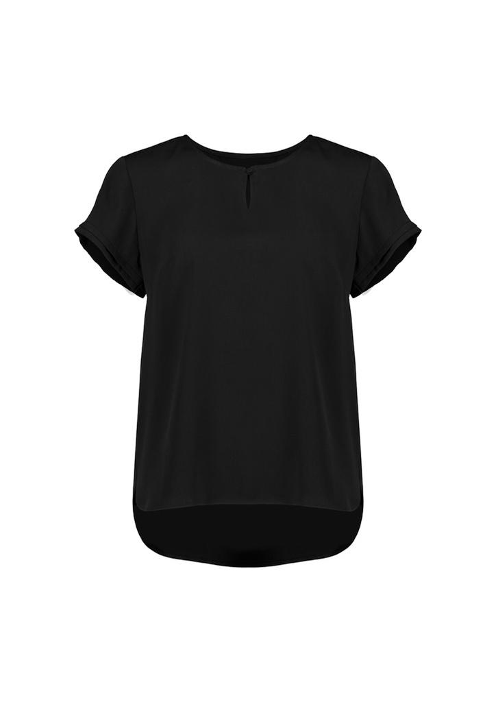 [9401042700049] RU569LS - Womens Evelyn Short Sleeve Blouse (6, Black)