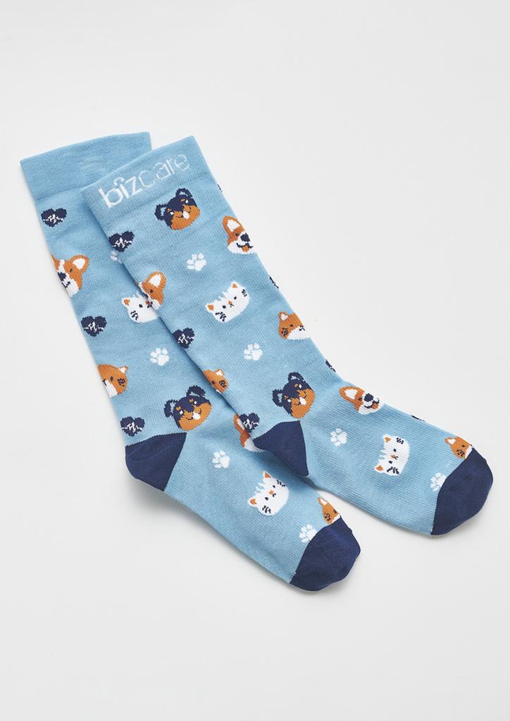 [9401042651815] CCS149U - Unisex Happy Feet Comfort Socks (S, Mid Blue/Navy)