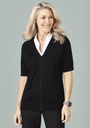 CK962LC - Womens Zip Front Short Sleeve Knit Cardigan