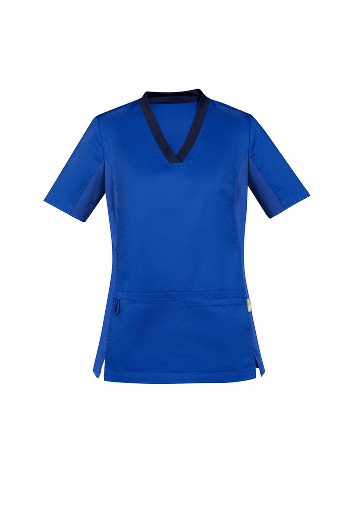 [9401042604262] CST043LS - Womens Riley Stretch Scrub Top (XXS, Black)