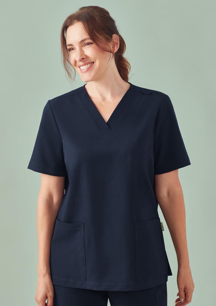 [9401042702579] CU543LS - Womens Pulse V-Neck Scrub Top (XXS, Black)