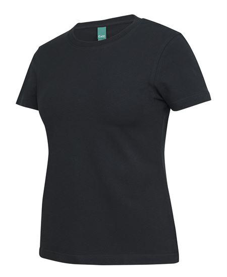 [1STS1BX06] 1STS1 - C of C Ladies Cotton S/S Stretch Tee (6, Black)