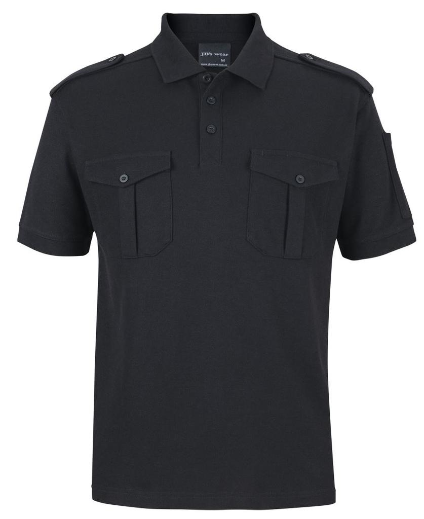 [210ESBXAA] 210ES - JBs S/S 250 Epaulette Polo (XS, Black)