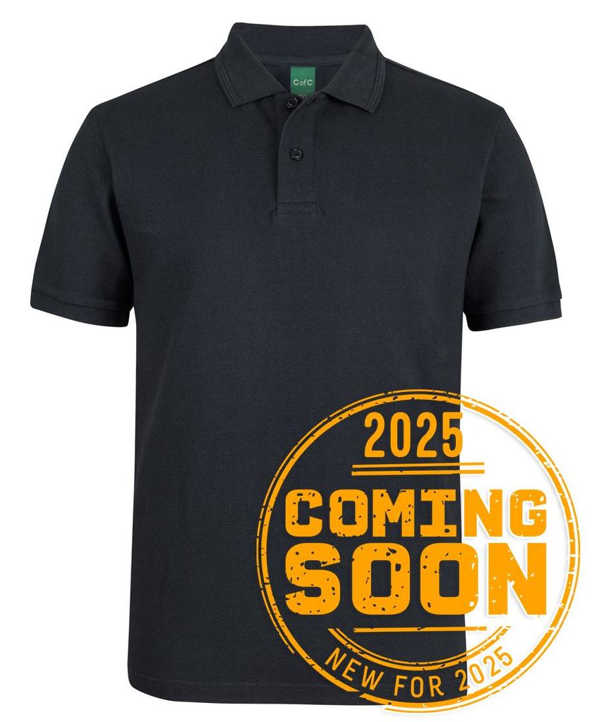 [2PCSBXA0] 2PCS - C of C 320G Popcorn Cotton Polo (3XS, Black)