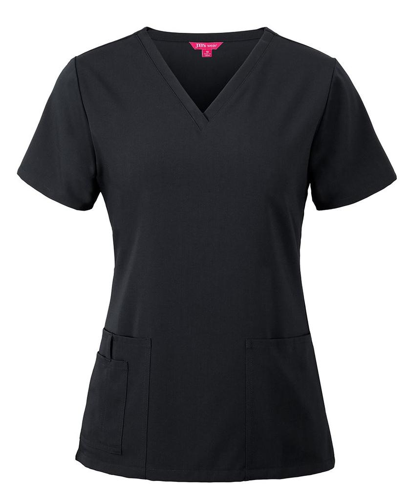 [4SNT1BX06] 4SNT1 - JBs Ladies Nu Scrub Top (6, Black)