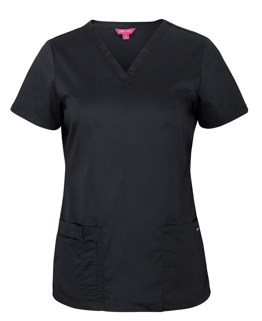 [4SPT1BX06] 4SPT1 - JBs Ladies Premium Scrub Top (6, Black)