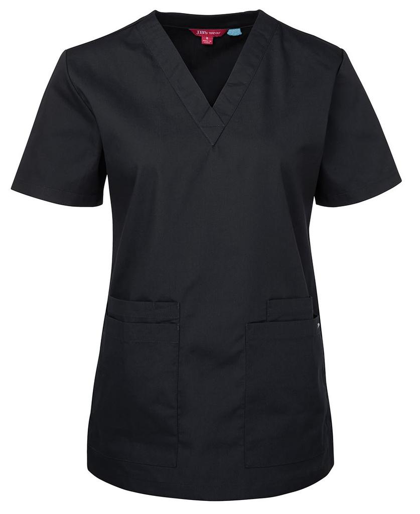 [4SRT1BX06] 4SRT1 - JBs Ladies Scrubs Top (6, Black)