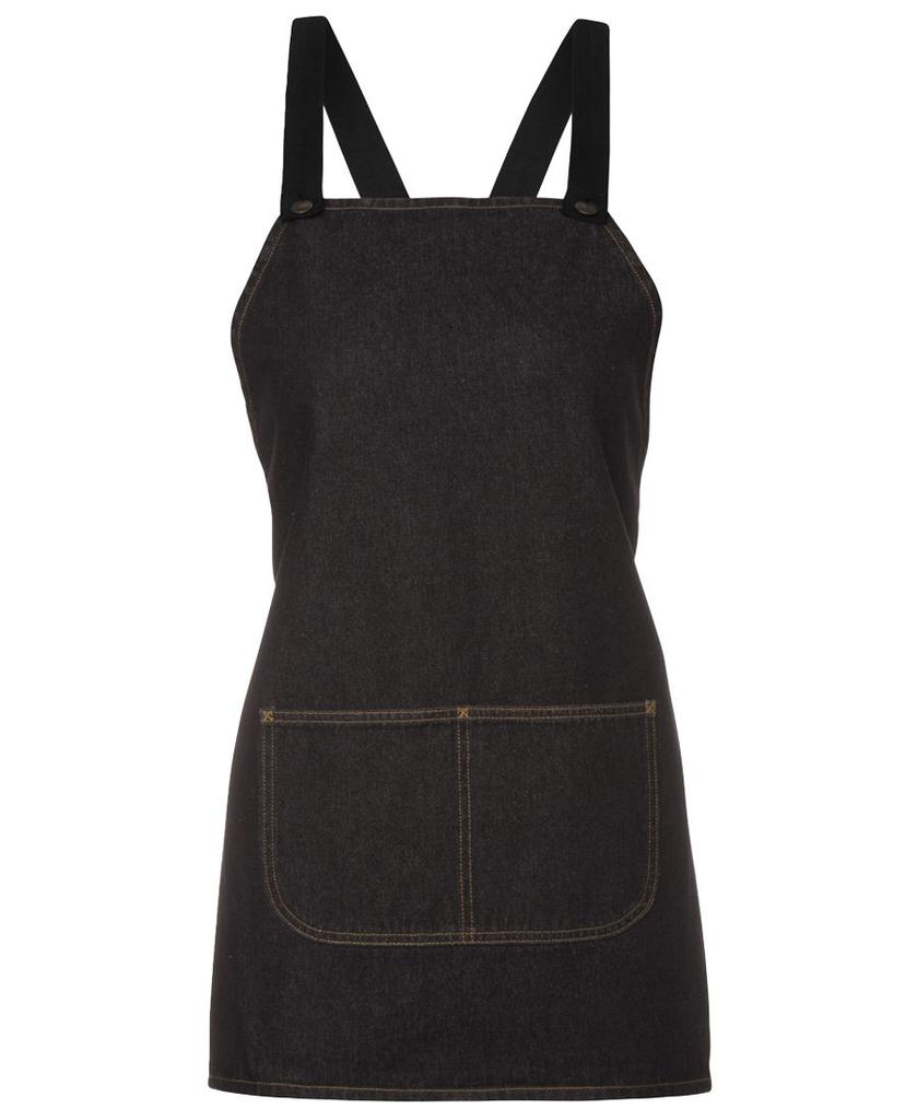 [5ACBBBB71] 5ACBB - JBs Cross Back 65X71 Bib Denim Apron (Without Strap) (Black)