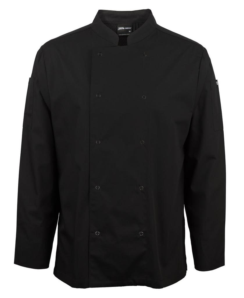 [5CJLBXA0] 5CJL - JBs L/S Snap Button Chefs Jacket (3XS, Black)