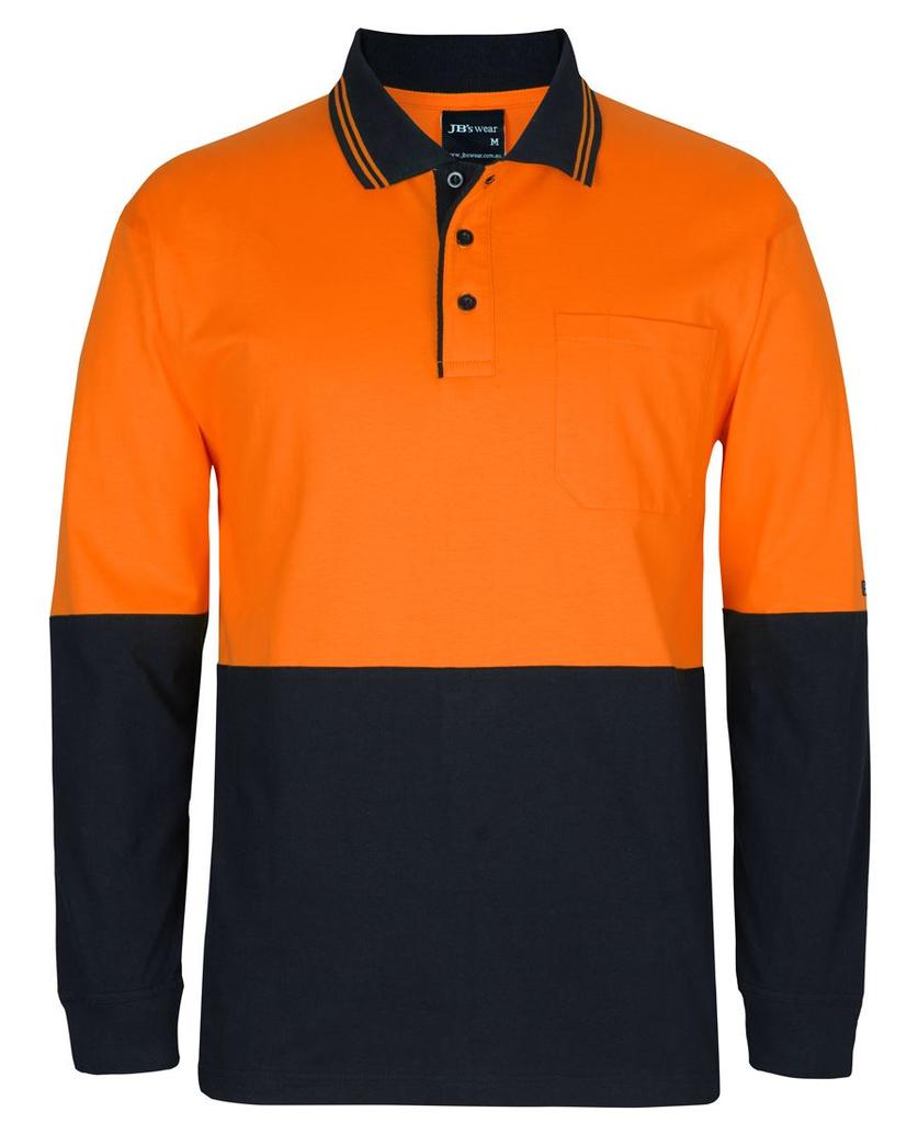 [6CPHLOBA1] 6CPHL - JBs Hv L/S Cotton Polo (2XS, Orange/Black)