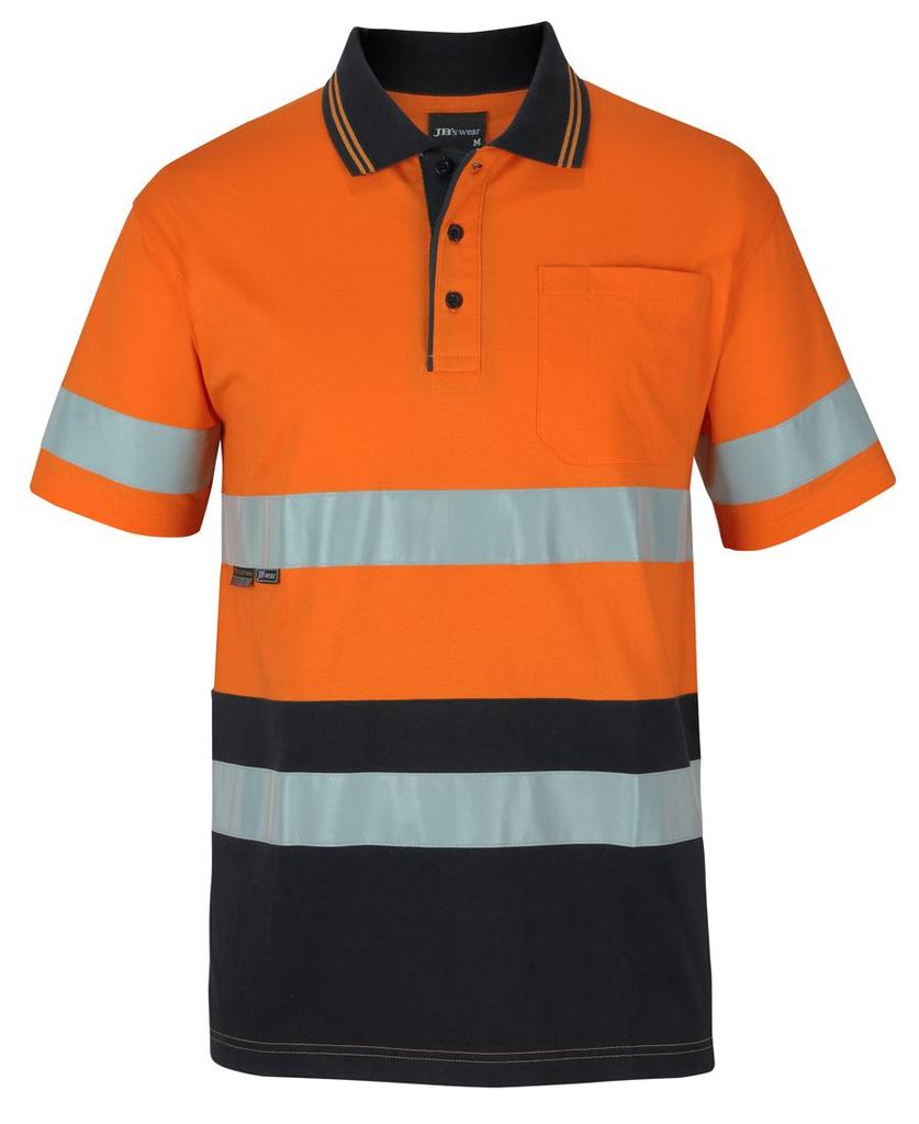 [6DCPSOBA1] 6DCPS - JBs Hv (D+N) S/S Cotton Polo (2XS, Orange/Black)