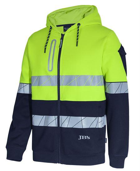 [6DPFZENA1] 6DPFZ - JBs 450G Hv Full Zip Hoodie With Frag Tape (2XS, Lime/Navy)