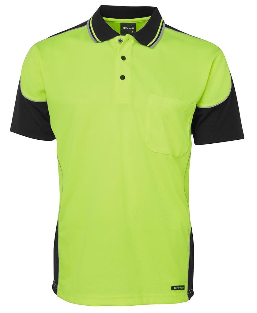 [6HCP4EBA1] 6HCP4 - JBs Hv 4602.1 S/S Contrast Piping Polo (2XS, Lime/Black)