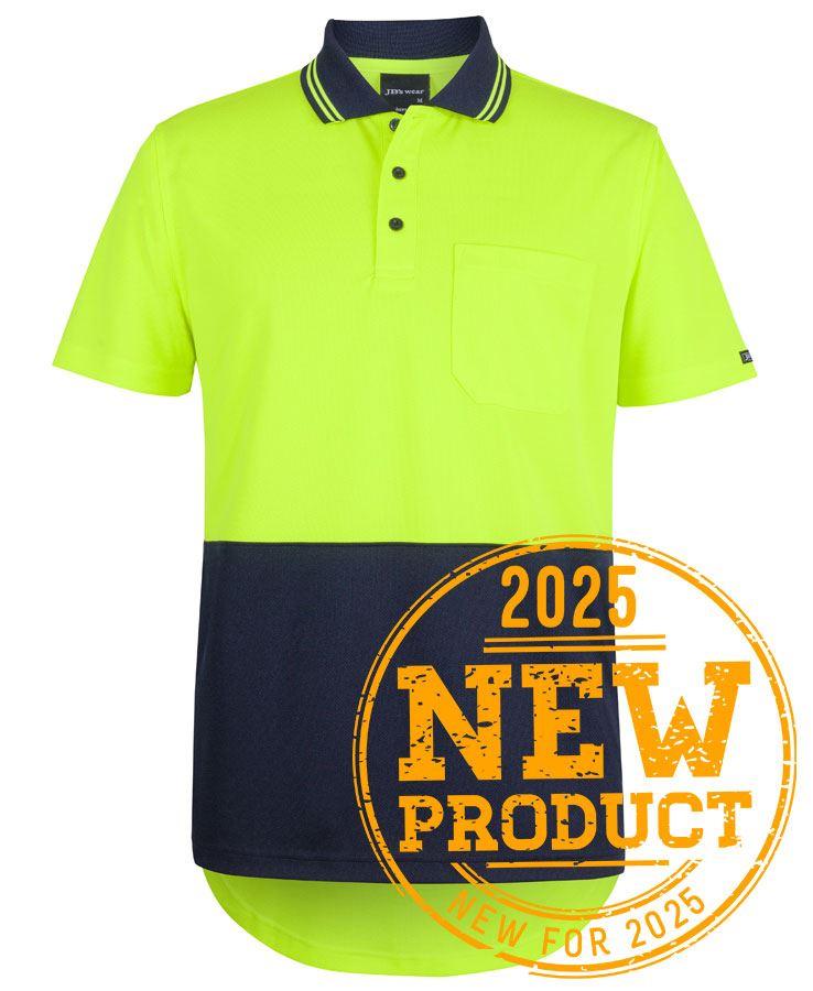 [6HDSENA1] 6HDS - JBs Hv S/S Drop Tail Polo (2XS, Lime/Navy)