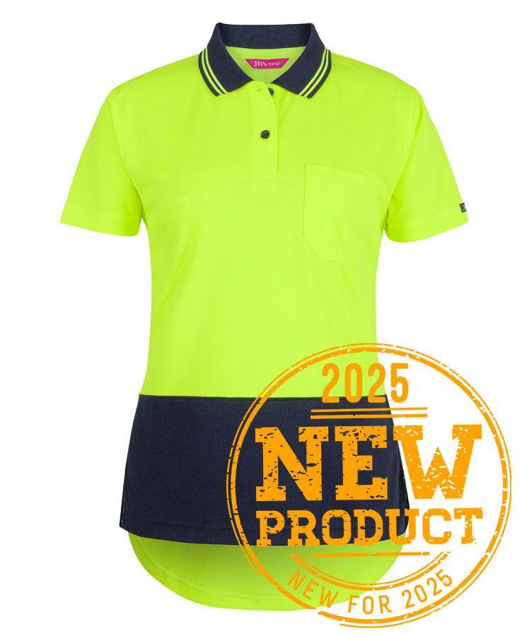 6HDS1 - JBs Ladies Hv S/S Drop Tail Polo