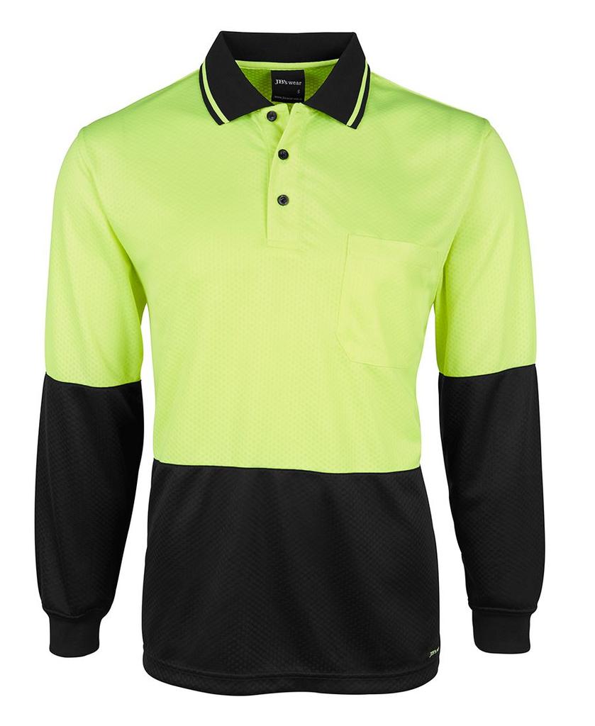 [6HJNLEBA1] 6HJNL - JBs Hv 4602.1 L/S Jacquard Polo (2XS, Lime/Black)