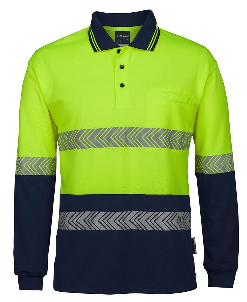 6HLST - JBs Hv L/S Segmented Tape Polo
