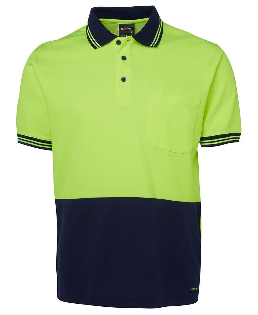 [6HPSENA1] 6HPS - JBs Hv S/S Cotton Back Polo (2XS, Lime/Navy)