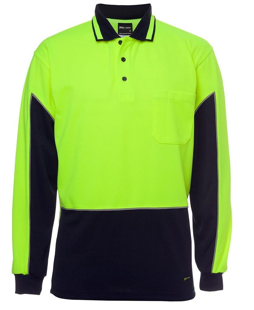 [6HVGLENAA] 6HVGL - JBs Hv 4602.1 L/S Gap Polo (XS, Lime/Navy)