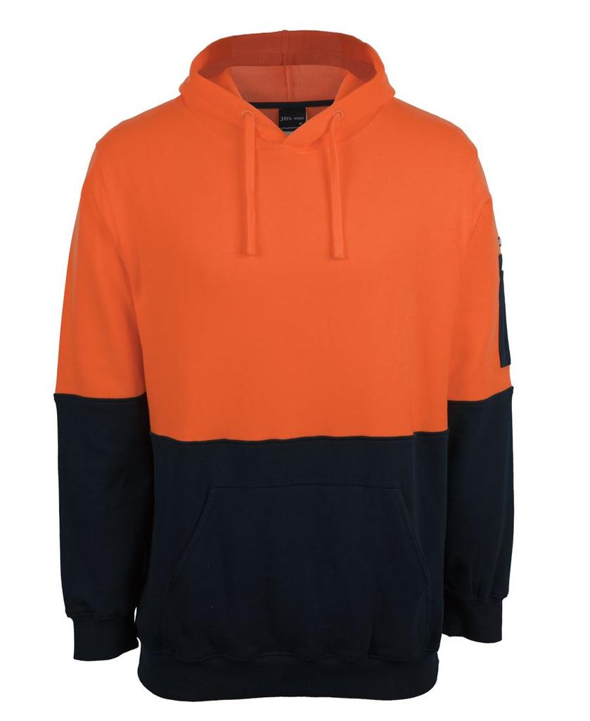 [6HVPMONA1] 6HVPM - JBs Hv 310 Cotton Pull Over Fleece Hoodie (2XS, Orange/Navy)
