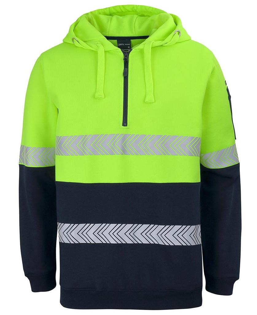 [6HZSHEN12] 6HZSH - JBs Hv (D+N) 1/2 Zip Segmented Tape Hoodie (2XS, Lime/Navy)
