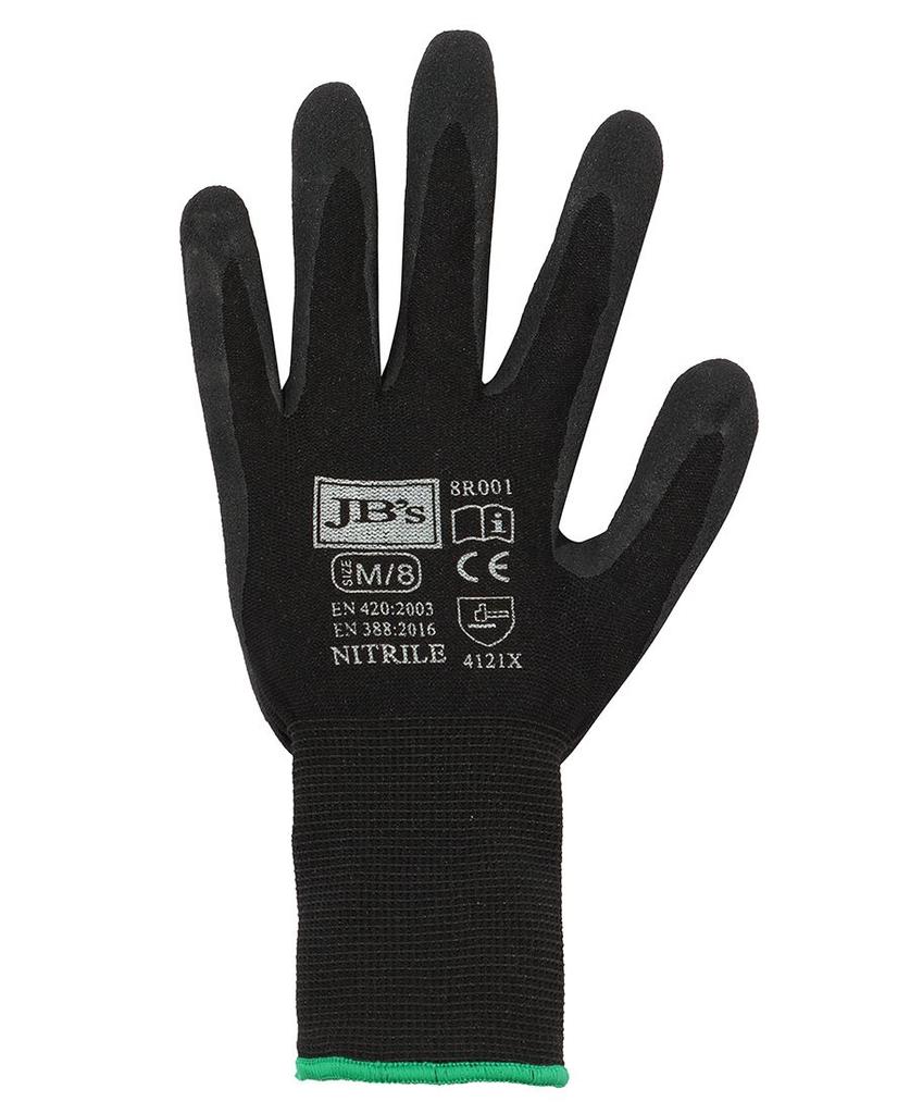 8R001 - JBs Black Nitrile Breathable Glove (12 Pk) -