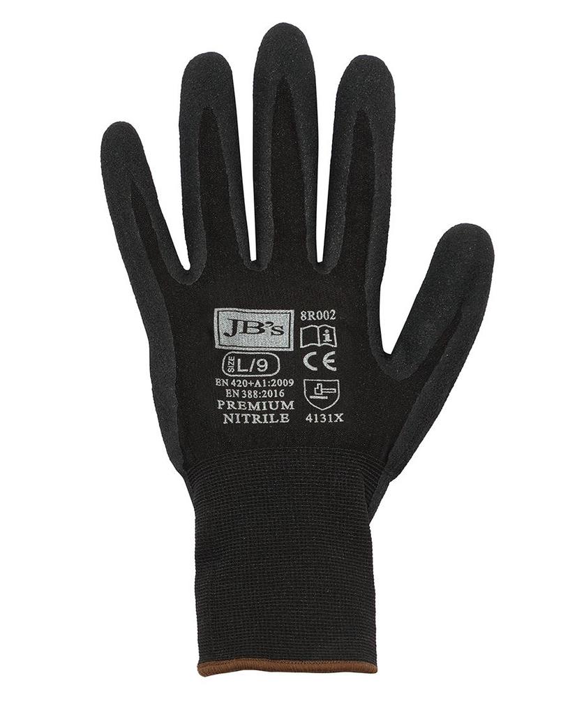 8R002 - JBs Premium Black Nitrile Brthable Glove (12 Pk) -