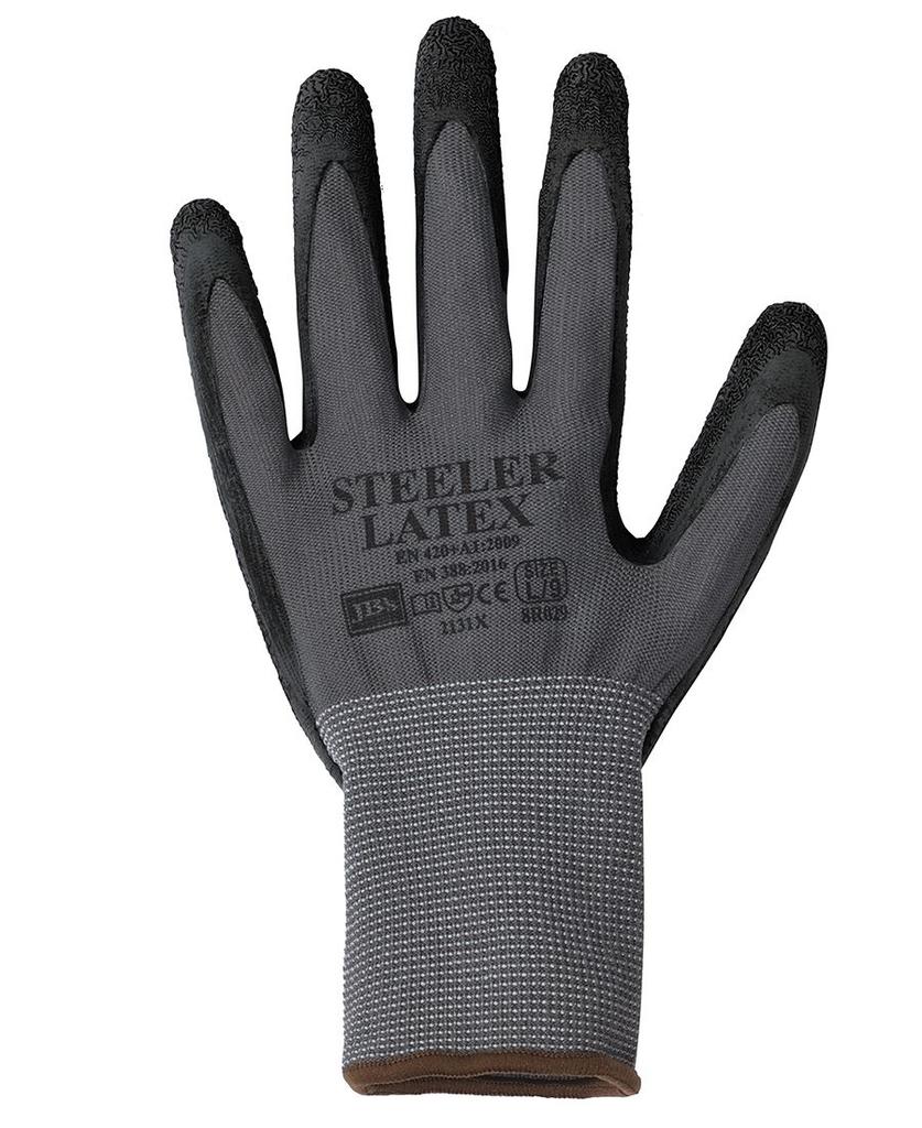 [8R029GBAX] 8R029 - JBs Steeler Crinkle Latex Glove (12Pk) Grey/Black-S - 07 (S)