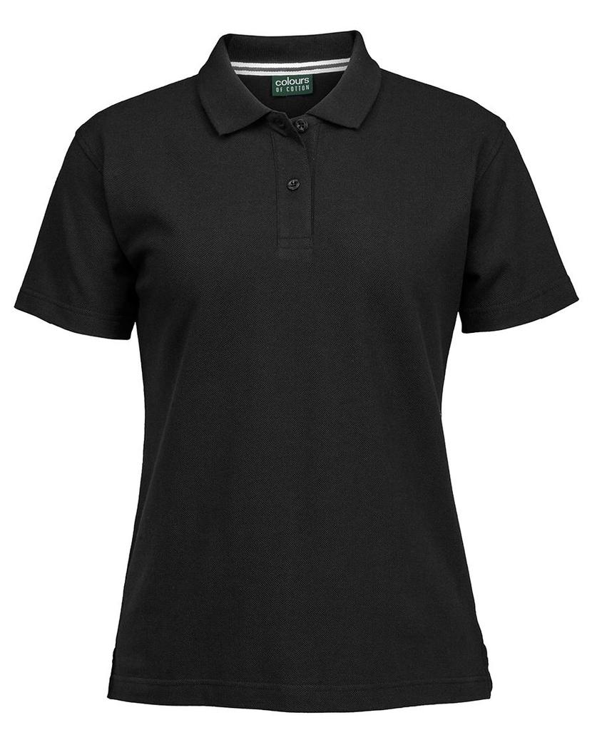 [S2MP1BX08] S2MP1 - C of C Ladies Pique Polo (8, Black)
