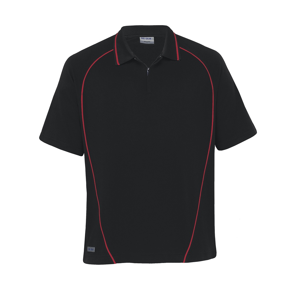 [DGPO-BLACK-RED-XXS] DGPO - Dri Gear Piped Ottoman Instinct Polo (XXS, Black/Red)