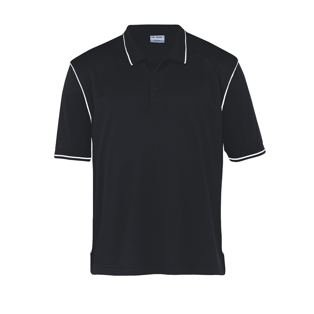 [DGHP-BLACK-WHITE-S] DGHP - Dri Gear Hype Polo - Mens (S, Black/White)