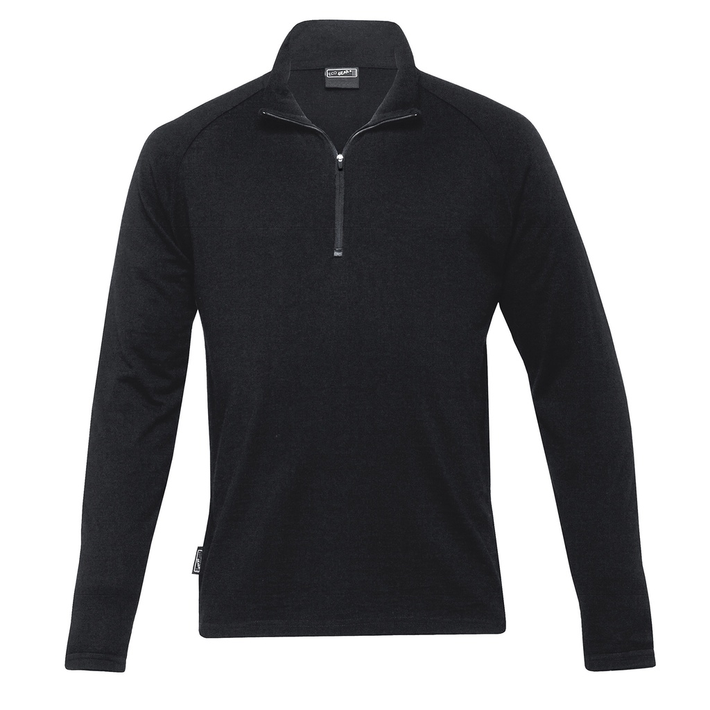 [EGMZ-BLACK-S] EGMZ - Merino Zip Pullover - Mens (S, Black)