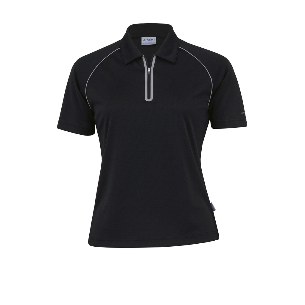 [WDGDP-BLACK-ALUMINIUM-8] WDGDP - Dri Gear Dimension Polo - Womens (8, Black/Aluminium)
