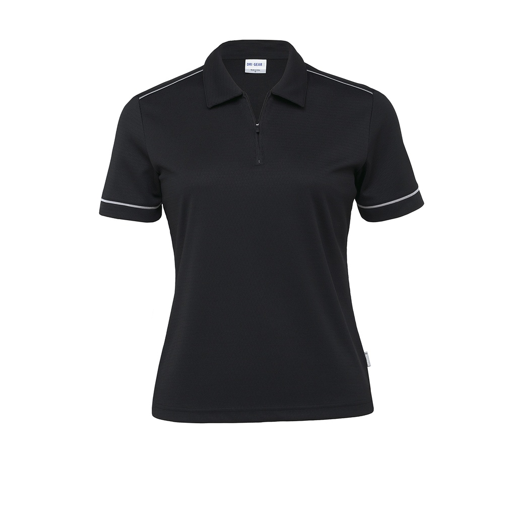 [WDGMP-BLACK-ALUMINIUM-8] WDGMP - Dri Gear Matrix Polo - Womens (8, Black/Aluminium)