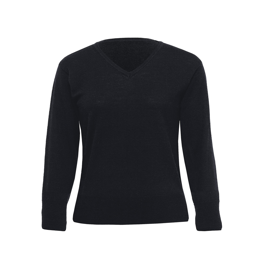 [WEGMDP-BLACK-8] WEGMDP - Merino Detailed Vee Pullover - Womens (8, Black)