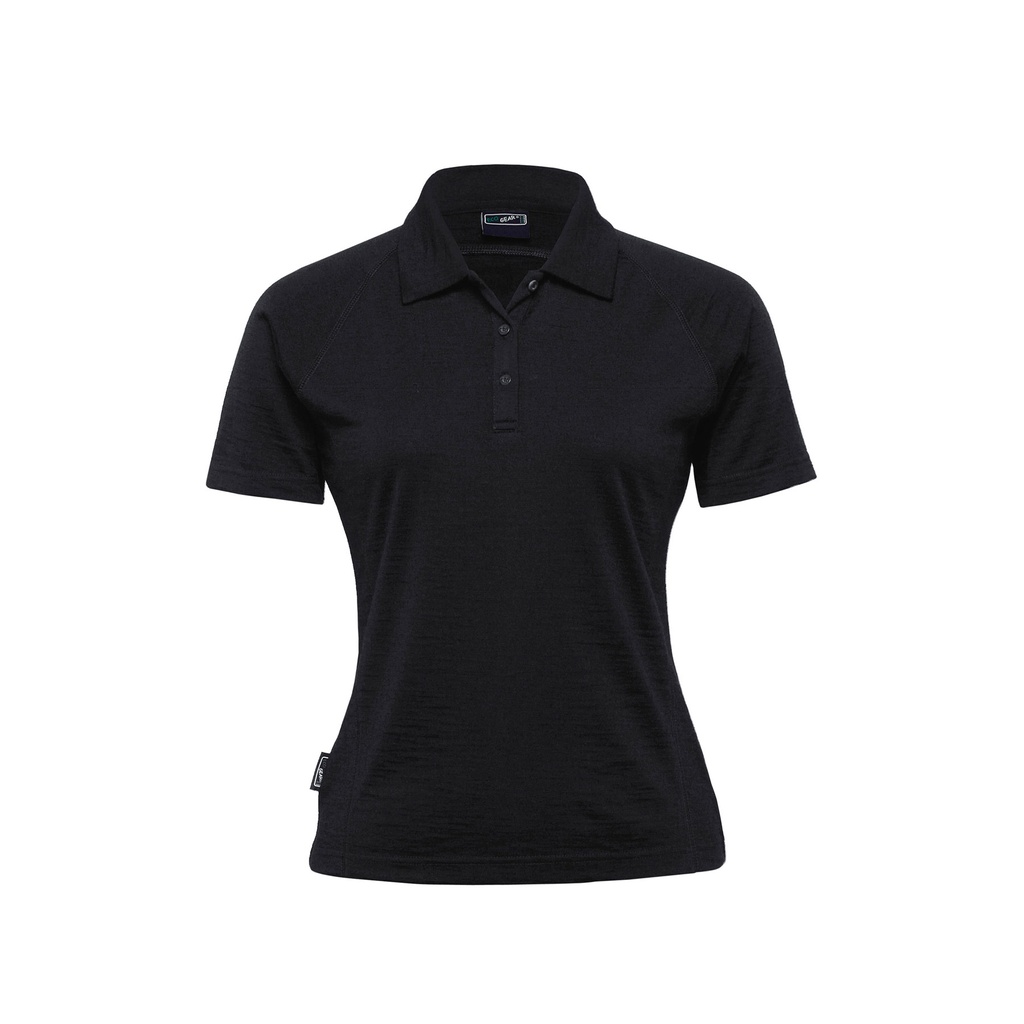 [WEGMSP-BLACK-8] WEGMSP - Merino Short Sleeve Polo - Womens (8)