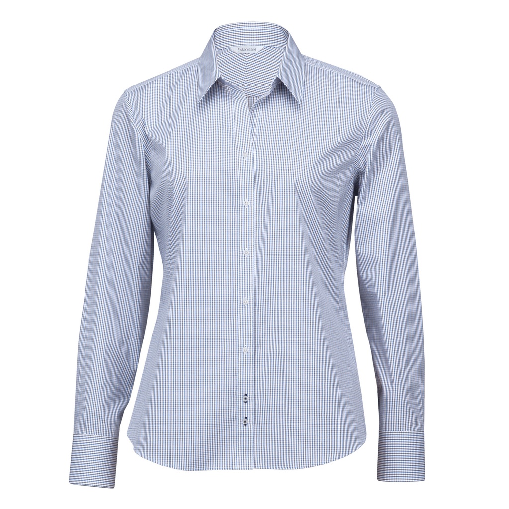 [WTCDH-WHITE-NAVY-BROWN-8] WTCDH - The Cedar Hill Check Shirt - Womens (8)