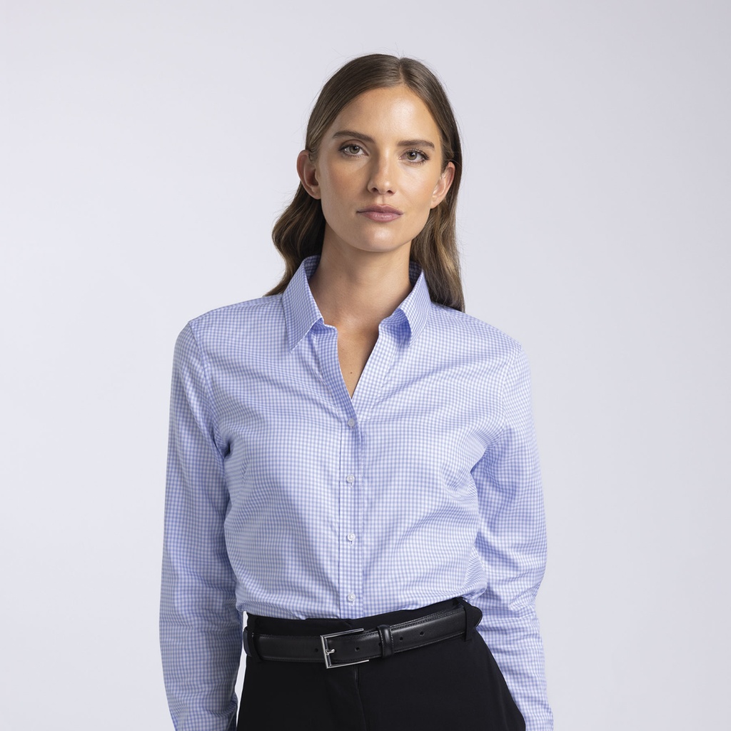 [WBHC-SKY BLUE-WHITE-8] WBHC - Barkers Hudson Check Shirt – Womens (8)