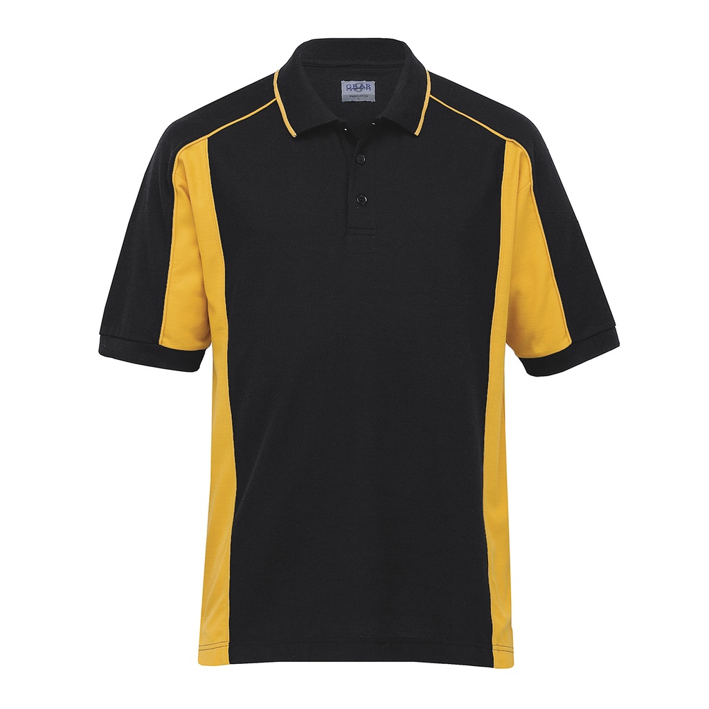 [OEP-BLACK-GOLD-S] OEP - Eclipse Polo - Mens (S, Black/Gold)