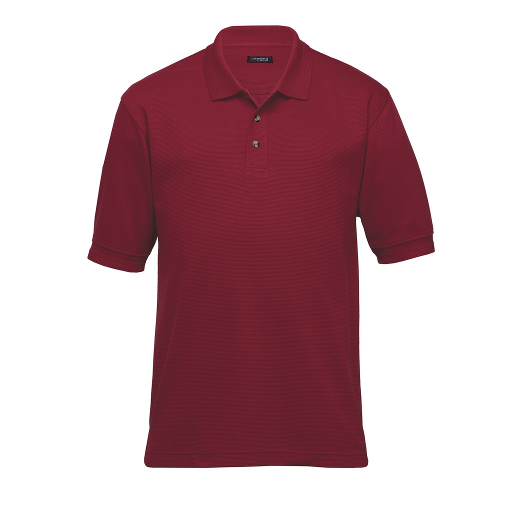 [OJO-CHILLI-S] OJO - Jacquard Ottoman Balmoral Polo - Mens (S, Chilli)