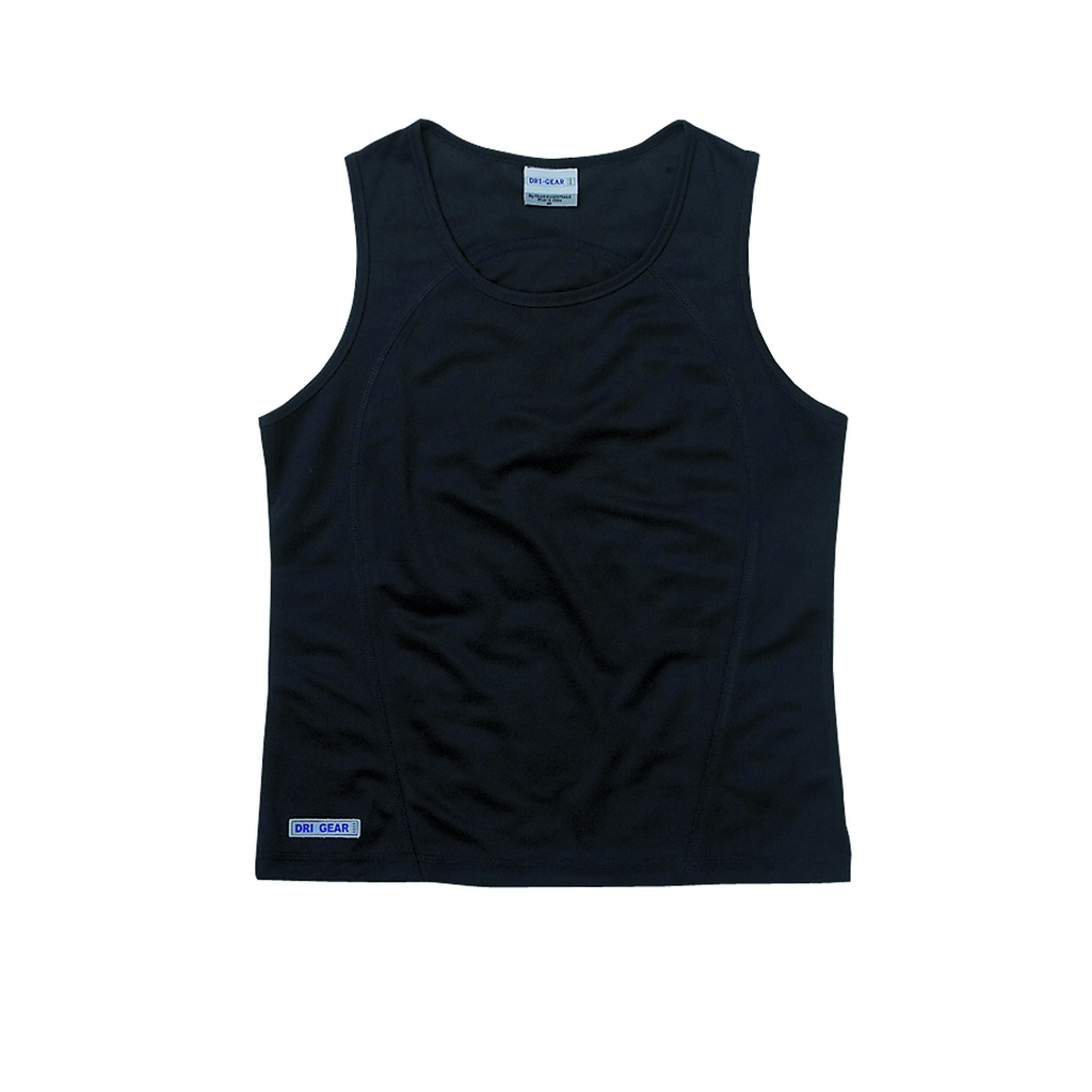 [OWDGS(P)-BLACK-8] OWDGS(P) - Dri Gear Plain Singlet - Womens (8, Black)