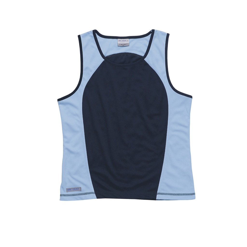 [OWDGS(C)-NAVY-SKY-8] OWDGS(C) - Dri Gear Active Contrast Singlet - Womens (8, Navy/Sky)