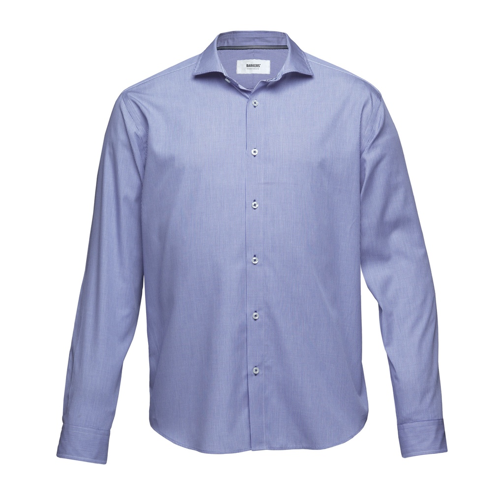 [BFCS-NAVY-WHITE-S] BFCS - Barkers Fremont Check Shirt – Mens (S)