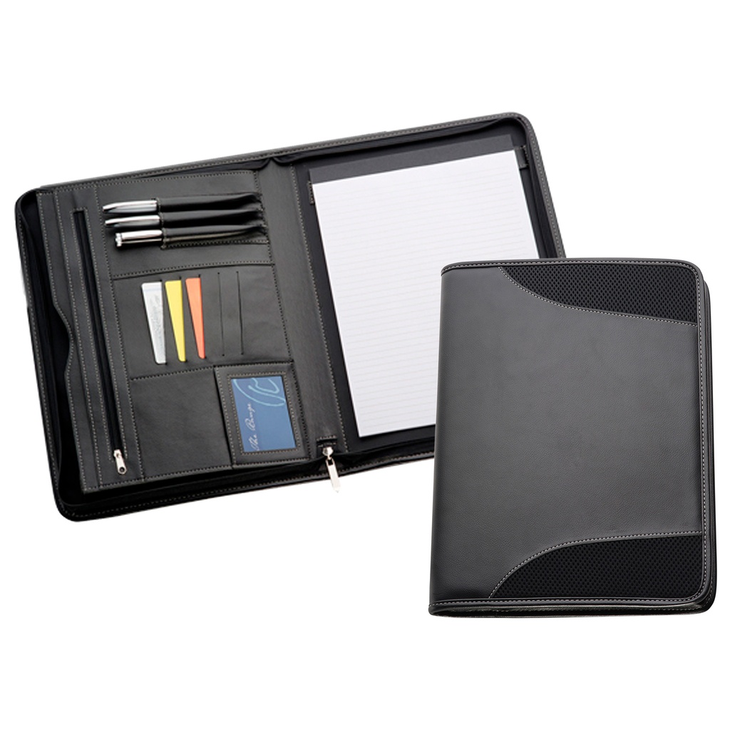 9184BK - A4 Non-Leather Compendium - Black