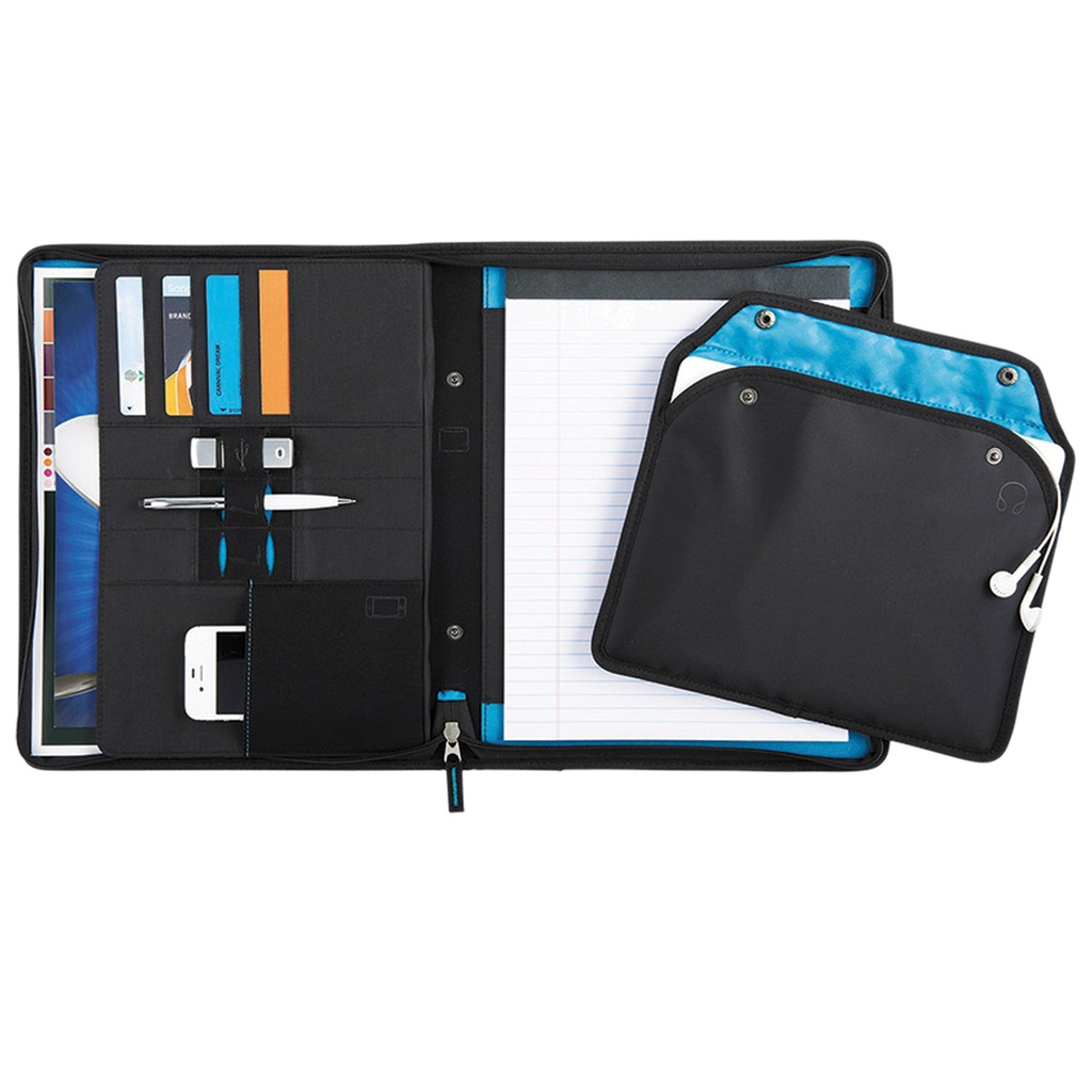 [ZM1002-STANDARD-STANDARD] ZM1002 - Zoom 2-In-1 Tech Sleeve Zip Padfolio