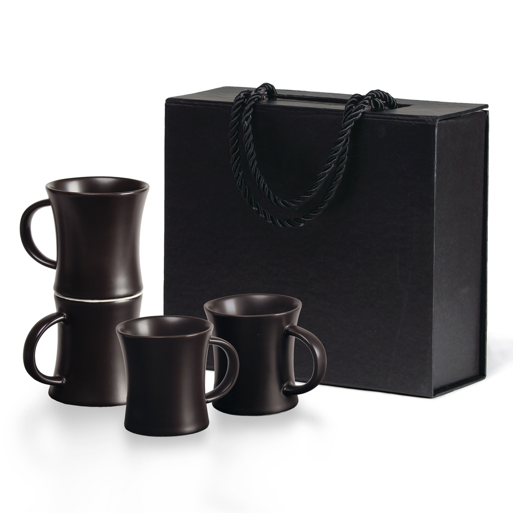 [POQES-MATT BLACK-STANDARD] POQES - Quartetto Espresso Set