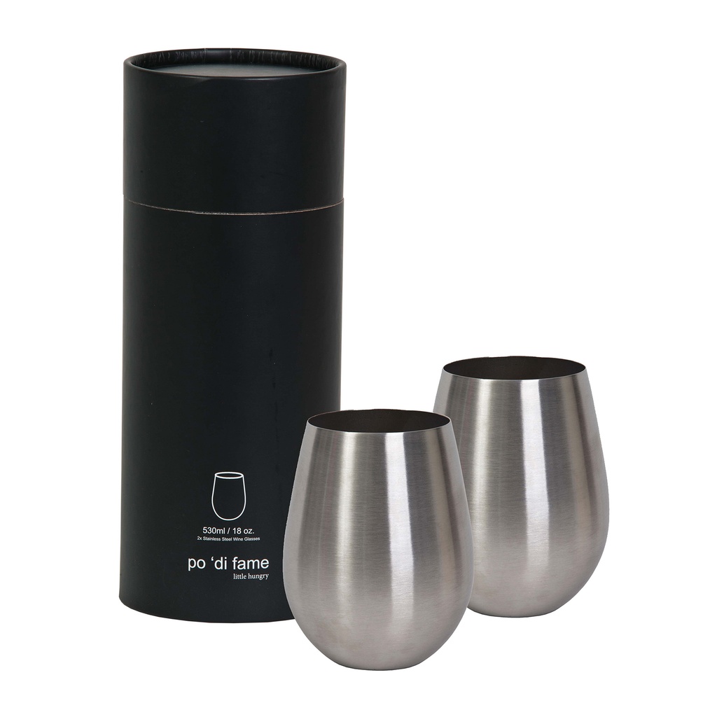 POSSWG - Stemless Stainless Steel Wine Glass Set